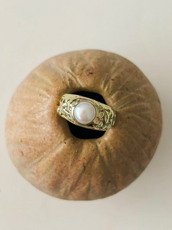 OOAK chunky ring | freshwater pearl