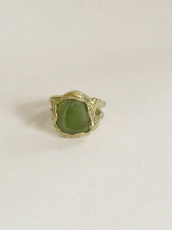 OOAK ring | green jade